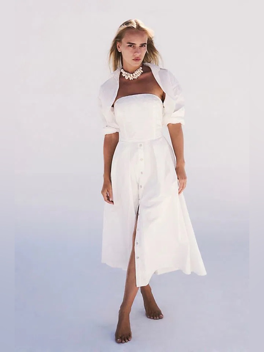 Free People Cream Isley Midi Dress